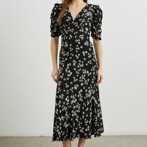 Rails Black and White Floral Midi Dress